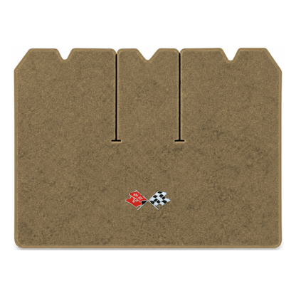 Illustration of 1975 Chevrolet Corvette cargo mat with the #211 1968-72 Corvette Cross Flags logo...