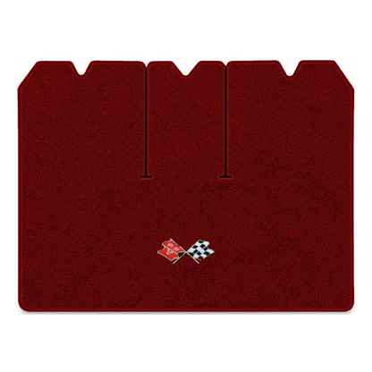 Illustration of 1971 Chevrolet Corvette cargo mat with the #211 1968-72 Corvette Cross Flags logo...