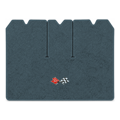 Illustration of 1975 Chevrolet Corvette cargo mat with the #211 1968-72 Corvette Cross Flags logo...