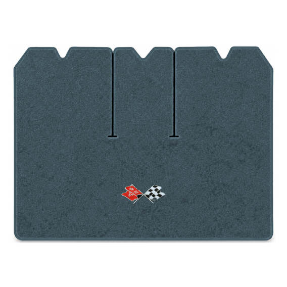 Illustration of 1971 Chevrolet Corvette cargo mat with the #211 1968-72 Corvette Cross Flags logo...