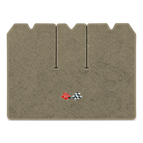 Illustration of 1971 Chevrolet Corvette cargo mat with the #211 1968-72 Corvette Cross Flags logo...