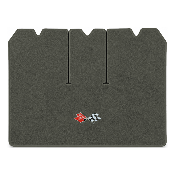 Illustration of 1971 Chevrolet Corvette cargo mat with the #211 1968-72 Corvette Cross Flags logo...