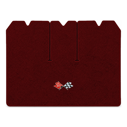 Illustration of 1971 Chevrolet Corvette cargo mat with the #211 1968-72 Corvette Cross Flags logo...