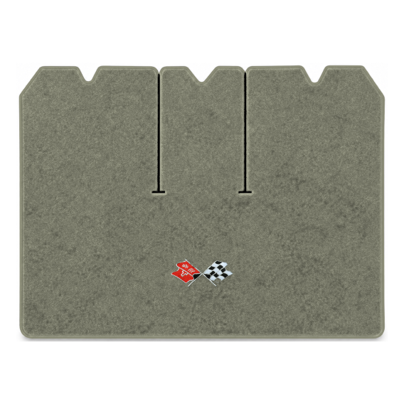 Illustration of 1975 Chevrolet Corvette cargo mat with the #211 1968-72 Corvette Cross Flags logo...