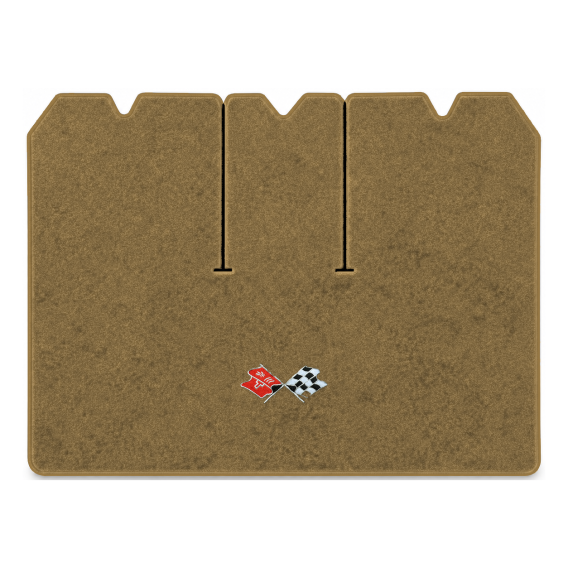 Illustration of 1971 Chevrolet Corvette cargo mat with the #211 1968-72 Corvette Cross Flags logo...