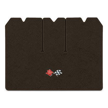 Illustration of 1971 Chevrolet Corvette cargo mat with the #211 1968-72 Corvette Cross Flags logo...
