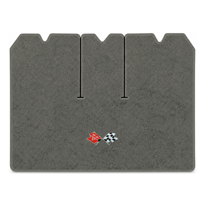 Illustration of 1971 Chevrolet Corvette cargo mat with the #211 1968-72 Corvette Cross Flags logo...