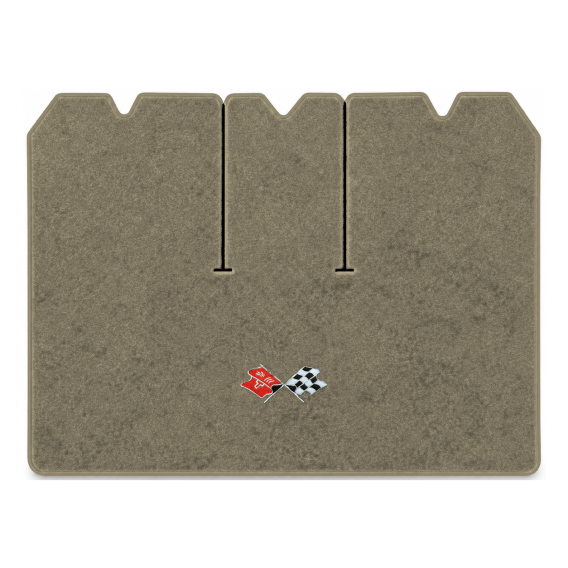 Illustration of 1971 Chevrolet Corvette cargo mat with the #211 1968-72 Corvette Cross Flags logo...