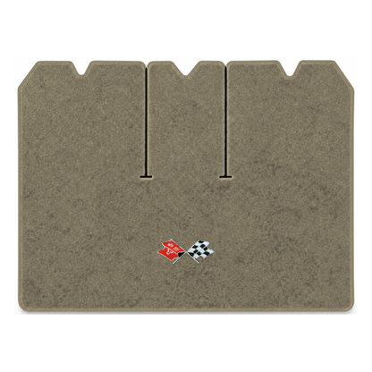 Illustration of 1971 Chevrolet Corvette cargo mat with the #211 1968-72 Corvette Cross Flags logo...