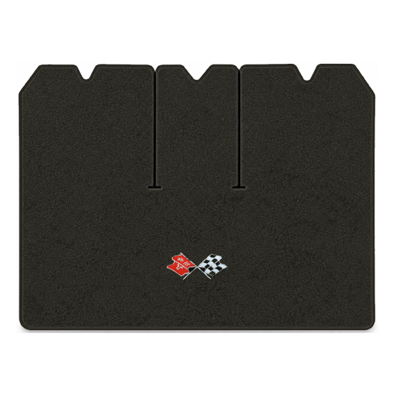 Illustration of 1971 Chevrolet Corvette cargo mat with the #211 1968-72 Corvette Cross Flags logo...
