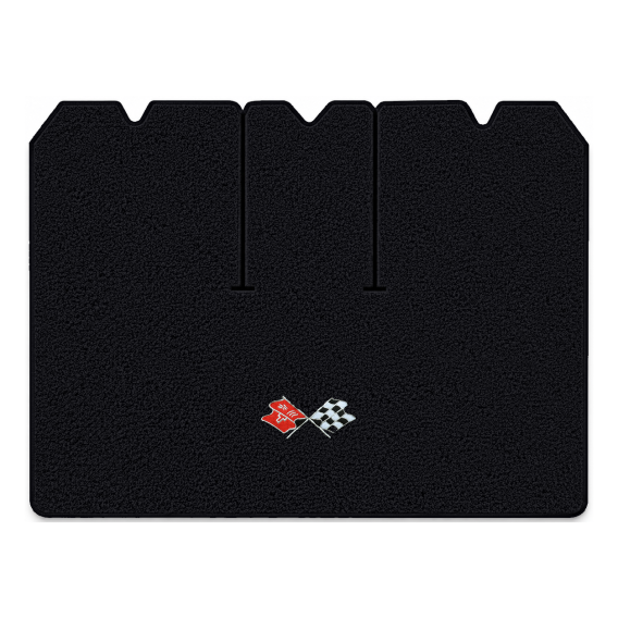 Illustration of 1971 Chevrolet Corvette cargo mat with the #211 1968-72 Corvette Cross Flags logo...