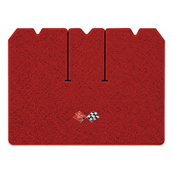 Illustration of 1975 Chevrolet Corvette cargo mat with the #211 1968-72 Corvette Cross Flags logo...