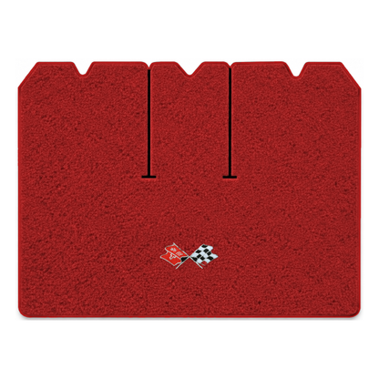 Illustration of 1971 Chevrolet Corvette cargo mat with the #211 1968-72 Corvette Cross Flags logo...
