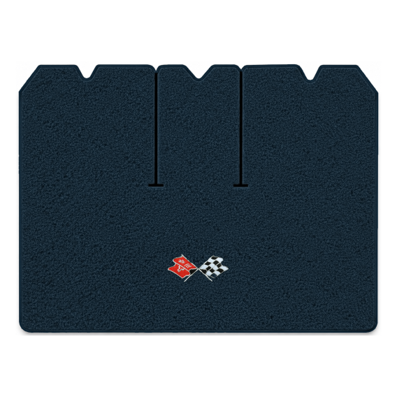 Illustration of 1975 Chevrolet Corvette cargo mat with the #211 1968-72 Corvette Cross Flags logo...