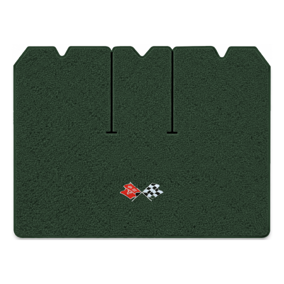 Illustration of 1971 Chevrolet Corvette cargo mat with the #211 1968-72 Corvette Cross Flags logo...