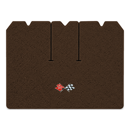 Illustration of 1975 Chevrolet Corvette cargo mat with the #211 1968-72 Corvette Cross Flags logo...