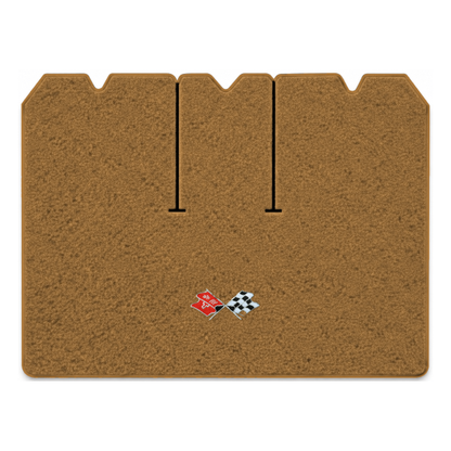 Illustration of 1971 Chevrolet Corvette cargo mat with the #211 1968-72 Corvette Cross Flags logo...