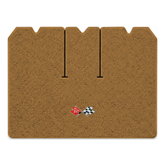 Illustration of 1975 Chevrolet Corvette cargo mat with the #211 1968-72 Corvette Cross Flags logo...