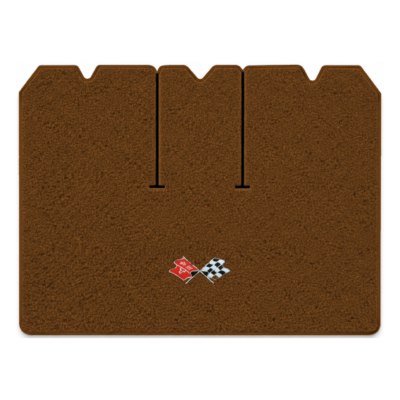 Illustration of 1975 Chevrolet Corvette cargo mat with the #211 1968-72 Corvette Cross Flags logo...