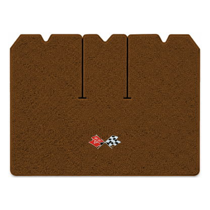 Illustration of 1975 Chevrolet Corvette cargo mat with the #211 1968-72 Corvette Cross Flags logo...