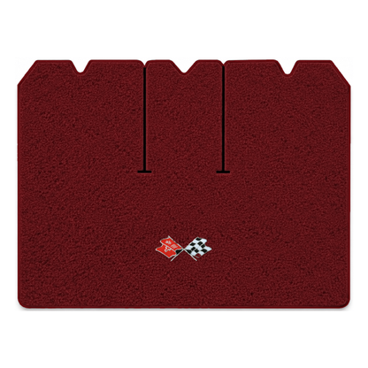 Illustration of 1975 Chevrolet Corvette cargo mat with the #211 1968-72 Corvette Cross Flags logo...