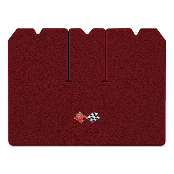 Illustration of 1971 Chevrolet Corvette cargo mat with the #211 1968-72 Corvette Cross Flags logo...