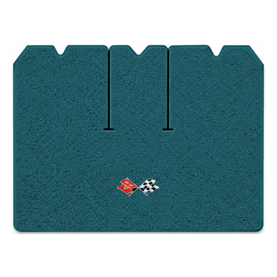Illustration of 1975 Chevrolet Corvette cargo mat with the #211 1968-72 Corvette Cross Flags logo...
