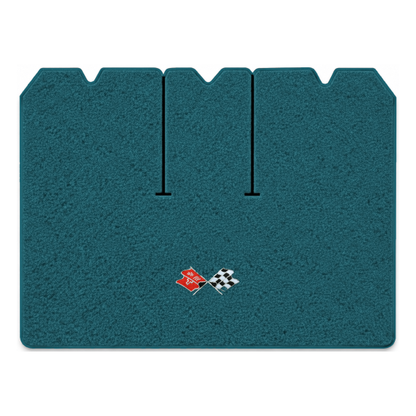 Illustration of 1971 Chevrolet Corvette cargo mat with the #211 1968-72 Corvette Cross Flags logo...