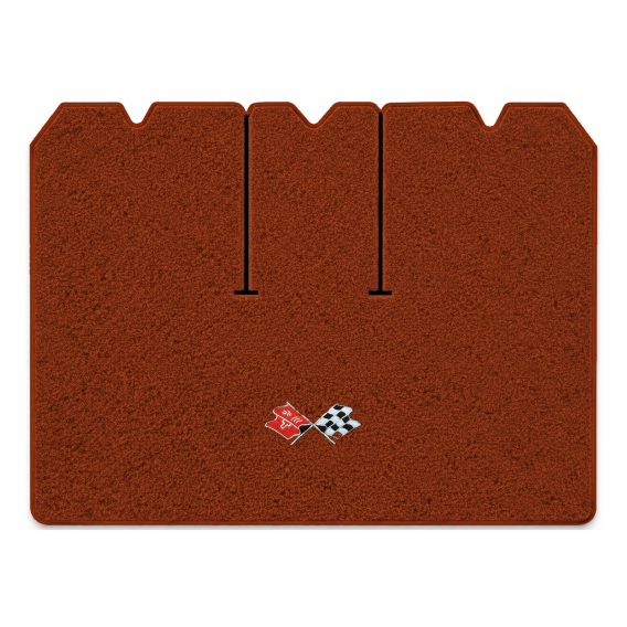 Illustration of 1971 Chevrolet Corvette cargo mat with the #211 1968-72 Corvette Cross Flags logo...