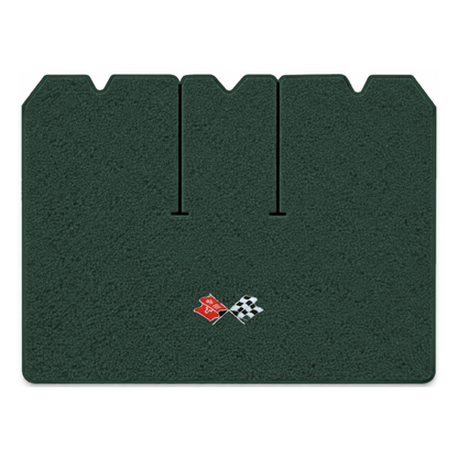 Illustration of 1971 Chevrolet Corvette cargo mat with the #211 1968-72 Corvette Cross Flags logo...