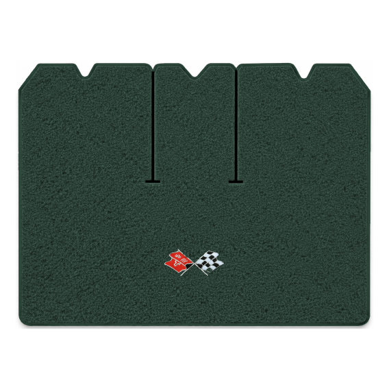 Illustration of 1975 Chevrolet Corvette cargo mat with the #211 1968-72 Corvette Cross Flags logo...