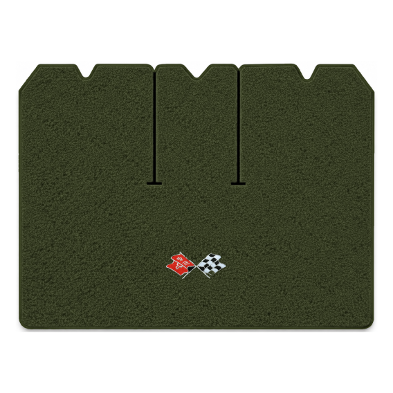 Illustration of 1975 Chevrolet Corvette cargo mat with the #211 1968-72 Corvette Cross Flags logo...