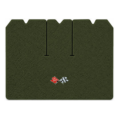 Illustration of 1975 Chevrolet Corvette cargo mat with the #211 1968-72 Corvette Cross Flags logo...