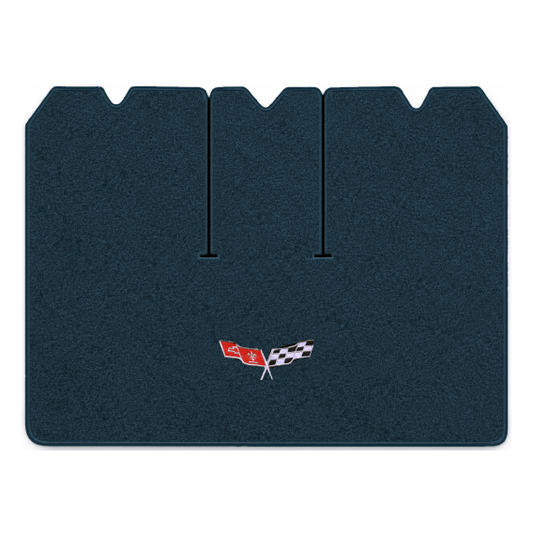 Illustration of 1977 Chevrolet Corvette cargo mat with the #279 77-79 Corvette Flags logo in Cutp...