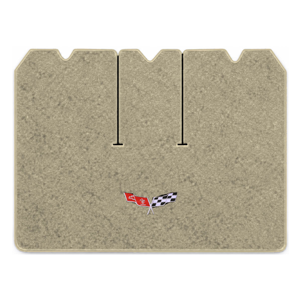 Illustration of 1978 Chevrolet Corvette cargo mat with the #279 77-79 Corvette Flags logo in Cutp...