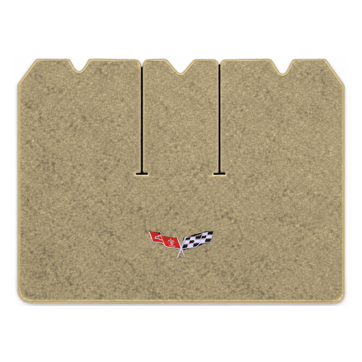 Illustration of 1978 Chevrolet Corvette cargo mat with the #279 77-79 Corvette Flags logo in Cutp...