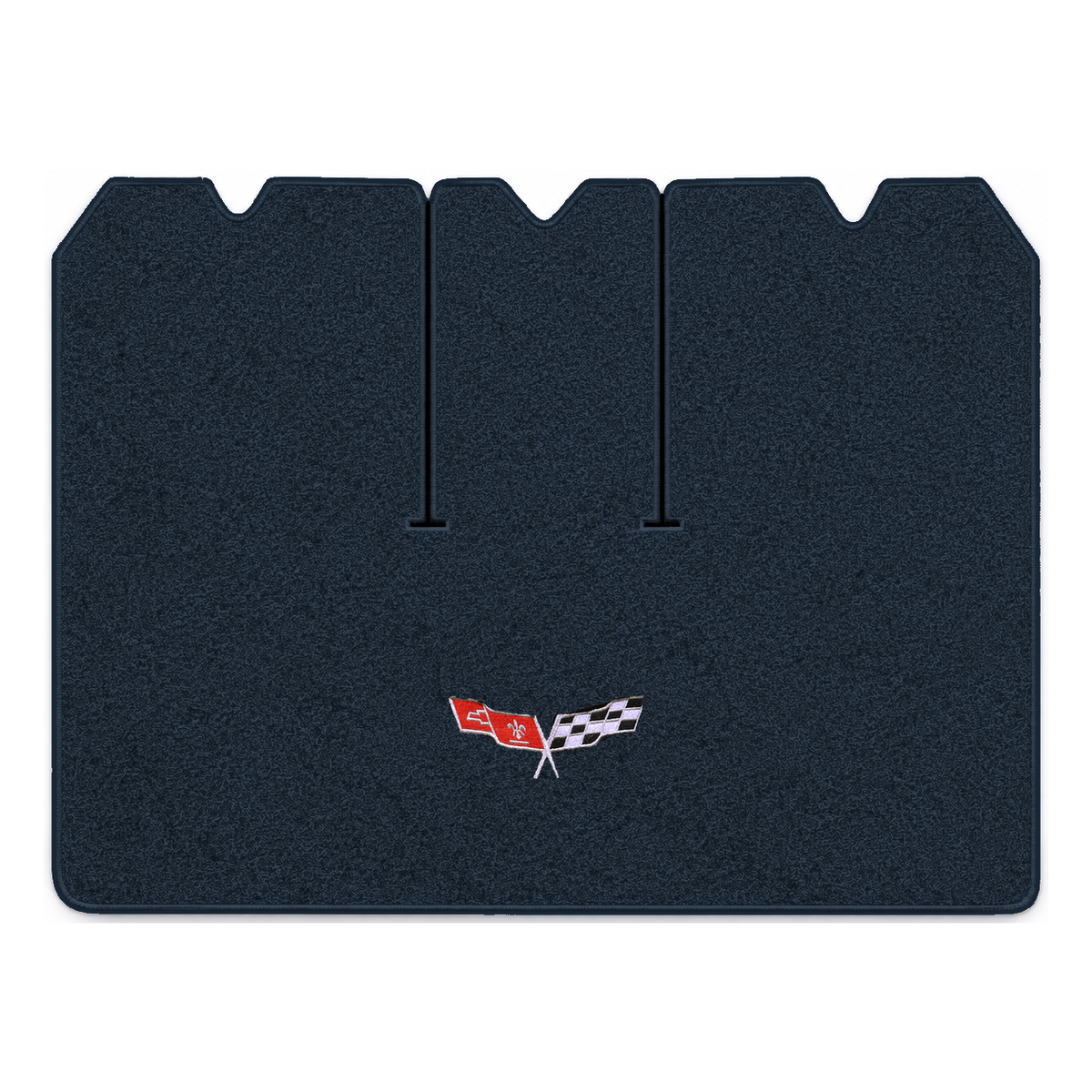 Illustration of 1978 Chevrolet Corvette cargo mat with the #279 77-79 Corvette Flags logo in Cutp...