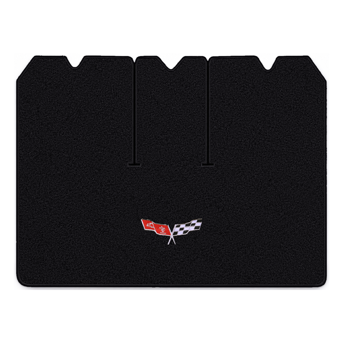 Illustration of 1979 Chevrolet Corvette cargo mat for 3 compartment doors with the #279 77-79 Cor...
