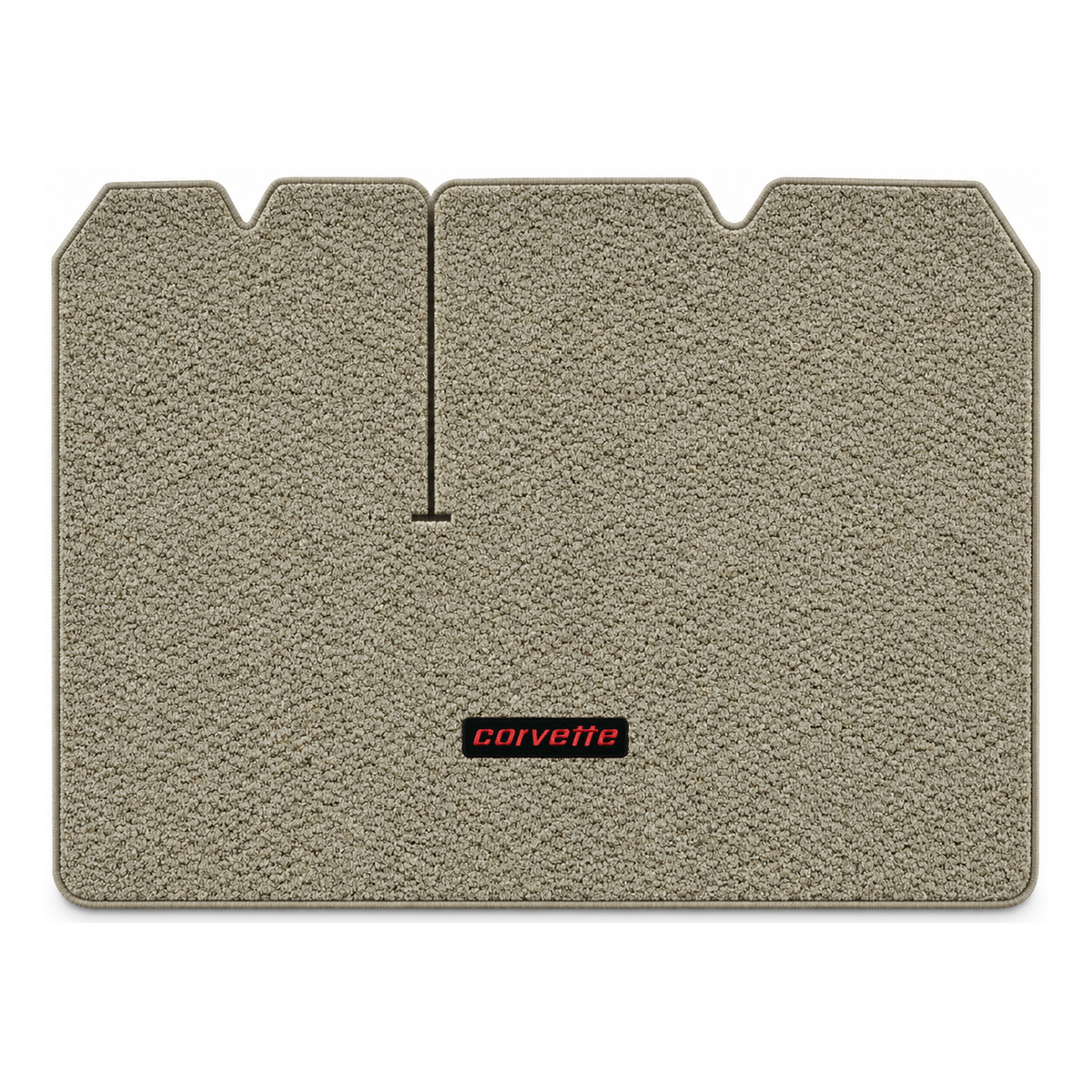 Illustration of 1982 Chevrolet Corvette Collector's Edition cargo mat with the #7 Corvette logo in 82 Vet Cutpile 7593 Beige carpet