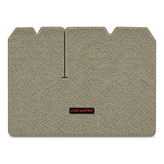 Illustration of 1982 Chevrolet Corvette Collector's Edition cargo mat with the #7 Corvette logo in 82 Vet Cutpile 7593 Beige carpet
