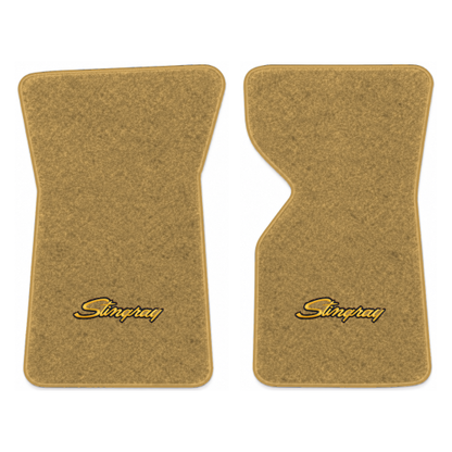 Illustration of 1979 Chevrolet Corvette floor mats with the #13-P Stingray logo in Cutpile 7037 D...