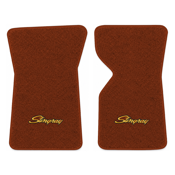 Illustration of 1981 Chevrolet Corvette floor mats with the #13-P Stingray logo in Cutpile 7288 C...