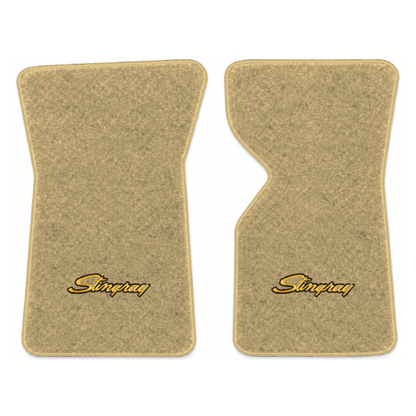 Illustration of 1981 Chevrolet Corvette floor mats with the #13-P Stingray logo in Cutpile 7769 S...
