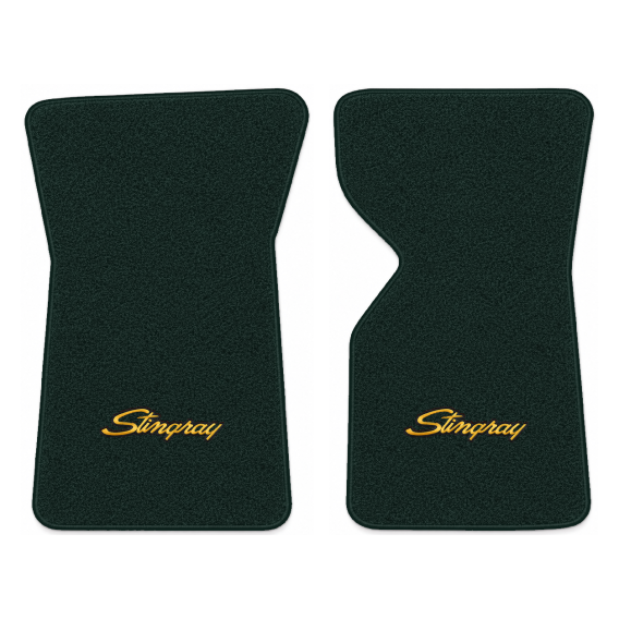 Illustration of 1979 Chevrolet Corvette floor mats with the #13-P Stingray logo in Cutpile 7980 D...
