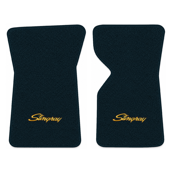 Illustration of 1981 Chevrolet Corvette floor mats with the #13-P Stingray logo in Cutpile 8022 B...