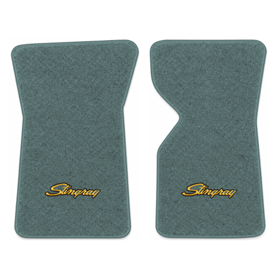 Illustration of 1981 Chevrolet Corvette floor mats with the #13-P Stingray logo in Cutpile 8042 S...