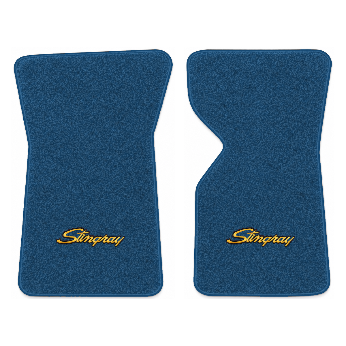 Illustration of 1975 Chevrolet Corvette floor mats with the #13-P Stingray logo in Cutpile 812 Ro...