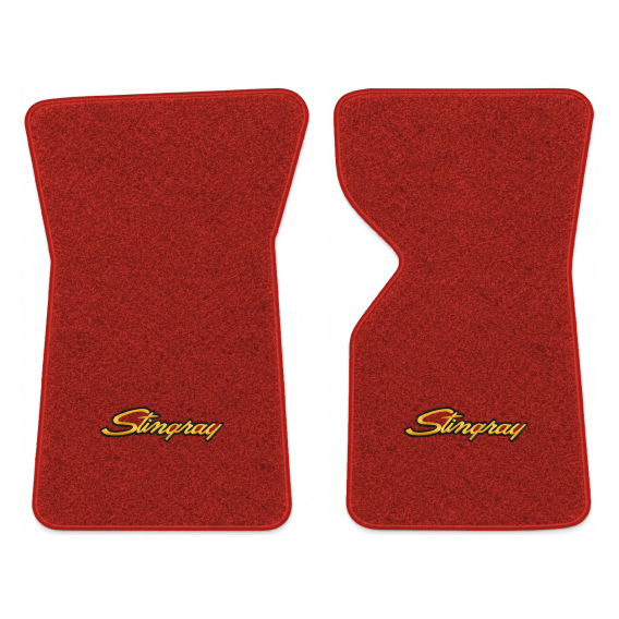 Illustration of 1979 Chevrolet Corvette floor mats with the #13-P Stingray logo in Cutpile 835 Fi...