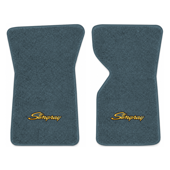 Illustration of 1979 Chevrolet Corvette floor mats with the #13-P Stingray logo in Essex 1017A La...