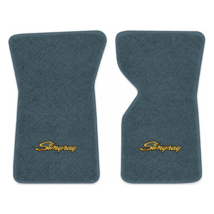 Illustration of 1979 Chevrolet Corvette floor mats with the #13-P Stingray logo in Essex 1017A La...